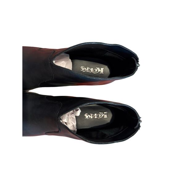 Korks Ease Black Leather Chunky Heeled Gemini Ankle Boots Women’s 10 M - Picture 5 of 10